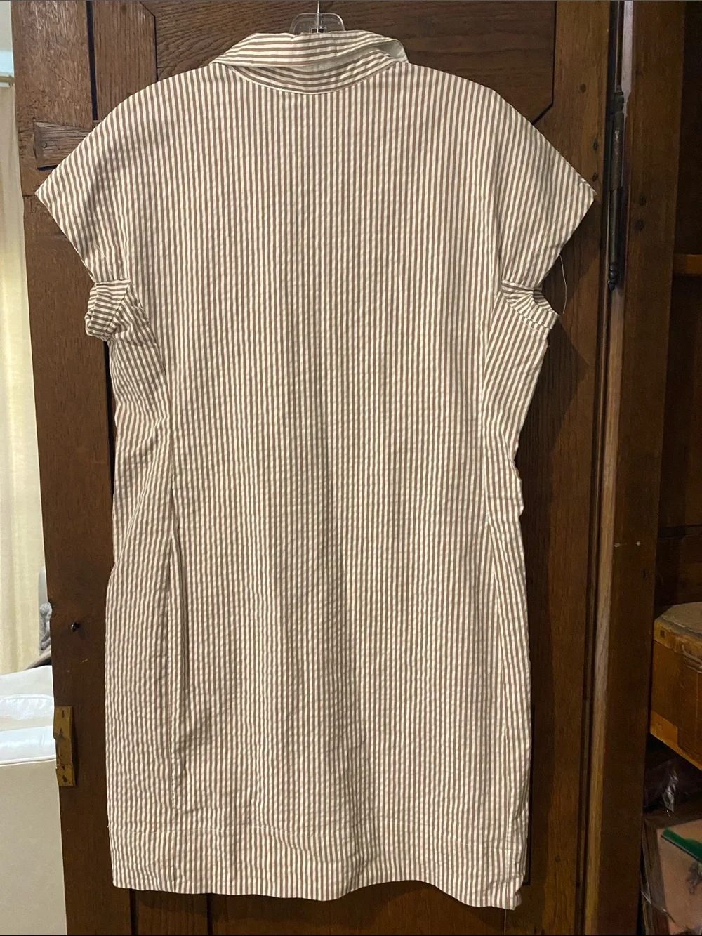 Renuar Cream and White Striped Dress